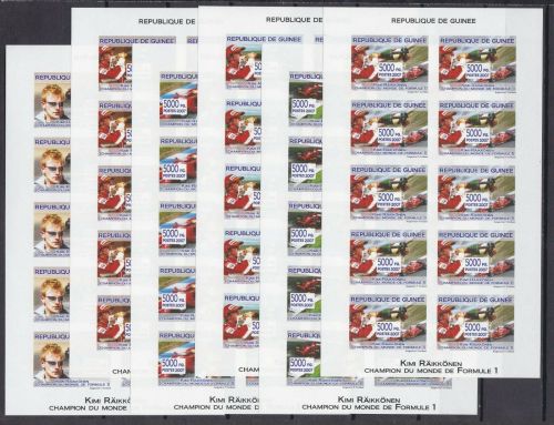 Guinea 5435/5340 postfr./mnh Formel 1 Kimi Räikkönen 2007 ungez.IMPERF.