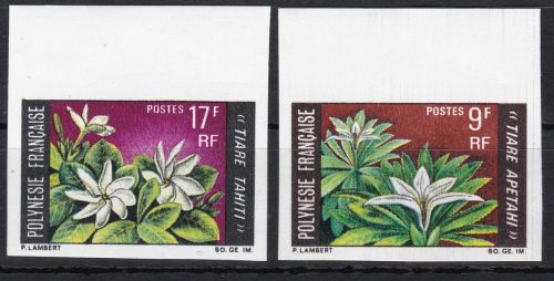 Franz. Polynesien 90/91 postfr./mnh Blumen flowers ungez.IMPERF.