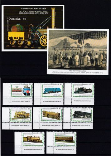Dominica 1604/1611 + Block 220/221 postfr./mnh Eisenbahn railway Eckrand