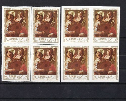 Ajman 209/14A+B 4er-Blocks+Block 21 postfr./mnh Gemälde paintings Michel 71€