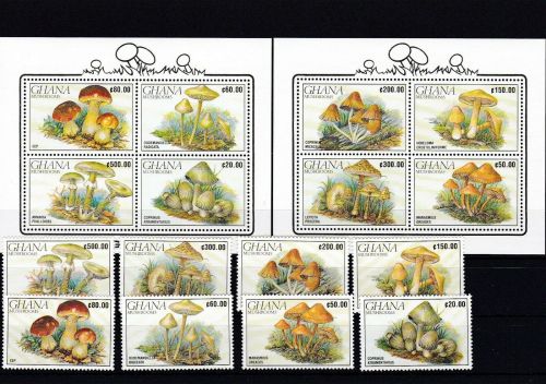 Ghana 1449/1456 + Block 164/165 postfr./mnh Pilze mushrooms