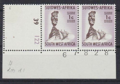 Namibia SWA 339 (SACC 200 d I) postfr./mnh mit Leerfeld und Plattennr.