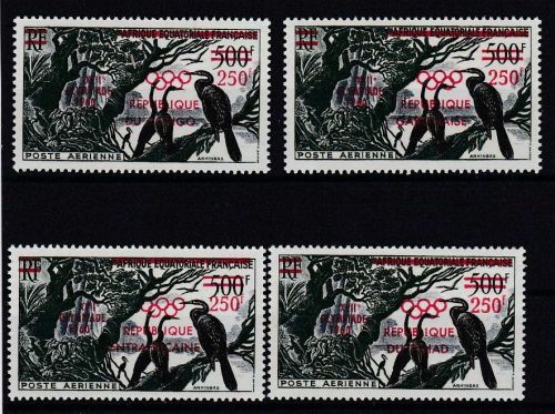 Tschad 65 Gabun 156 Kongo 3 Zentralafrika 16 postfr./mnh Olympia Olympics 1960