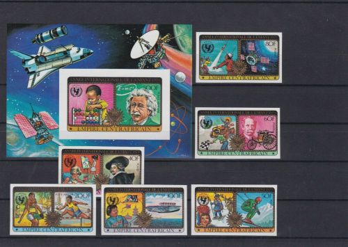 Zentralafrika 606/11+Block 49 B postfr./mnh Jahr des Kindes ungez.IMPERF.
