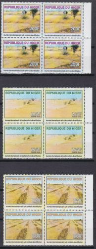 Niger 1761/1763 4er-Blocks postfr./mnh Wüste dessert 2000 Michel 240 €