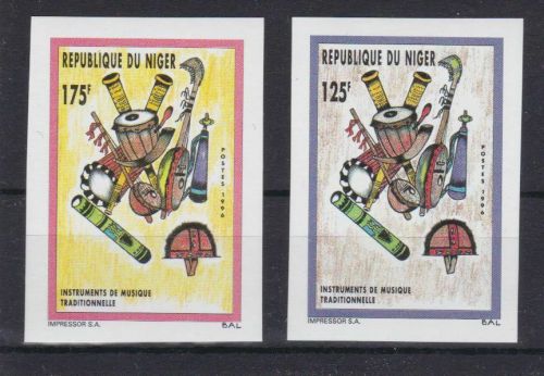 Niger 1220/1221 B postfr./mnh Musikinsturmente music 1996 ungez.IMPERF.