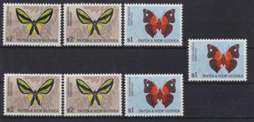 Papua Neuguinea 3 x 93 I + 4x 94 Ipostfr/mnh Schmetterlinge butterflies