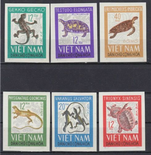 Vietnam 432/37 U postfr./mnh Schildkröten Reptilien reptiles 1966 IMPERF.