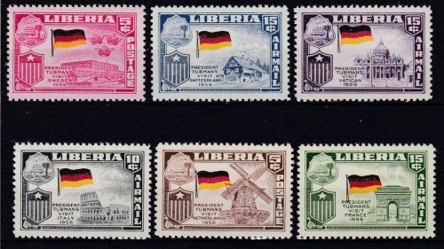Liberia Michel Nr.518/24 postfr/mnh alle mit DEUTSCHER Flagge,statt Landesflagge