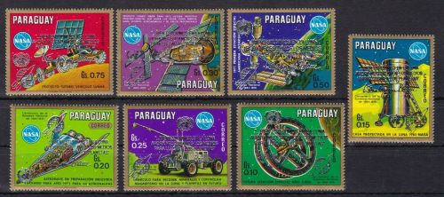 Paraguay 4388/94 postfr./mnh Weltraum space SILBER Aufdruck Auflage 500 Stück!!