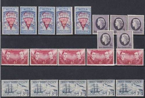 Ross Dep. 5 x 1/4 postfr./mnh Freimarken 1957 Michel 75 €