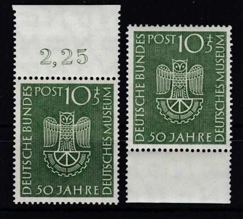 Bund 163 postfr./mnh je 1x vom Oberrand und Unterrand