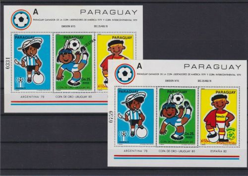 Paraguay Block 358 + 358 MUESTRA postfr./mnh Fußball soccer 1978