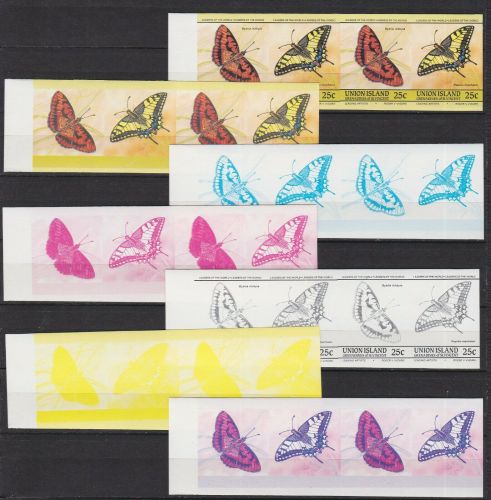 Union Islands 94/101 postfr./mnh Schmetterlinge butterflies in total 112 proofs