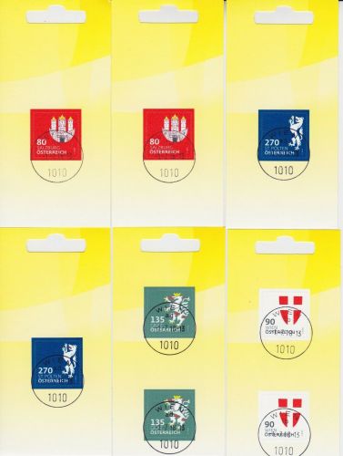 Österreich Heraldik 2018 Marken aus MH mit Versandstellenstempel