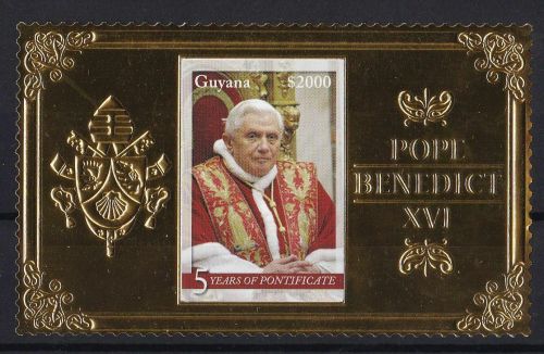Guyana Michel Nr. 8083 postfr./mnh pope Papst Benedikt GOLD