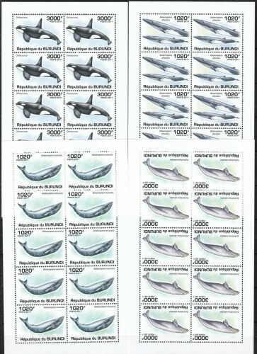 Burundi 2038/2041 postfr./mnh Marine life Wale whales Michel 95 €