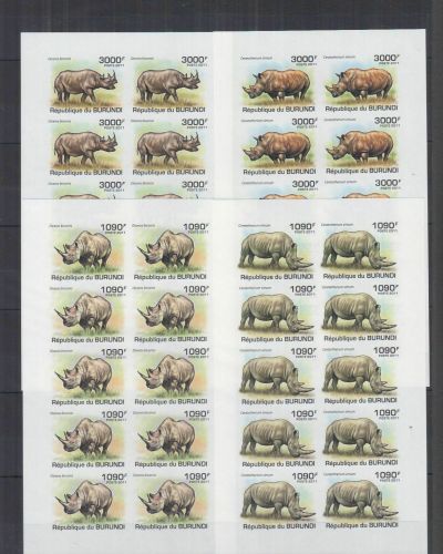 Burundi 2110/2113 postfr./mnh Nashorn rhino ungez. IMPERF.