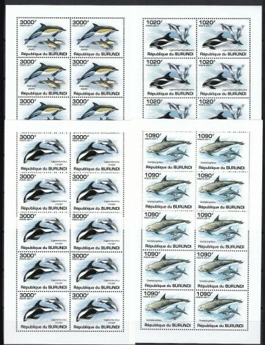 Burundi 2054/2057 postfr./mnh Marine life Delfine dolphins Michel 95 €