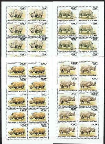 Burundi 2110/2113 postfr./mnh Nashorn rhino Michel 95 €