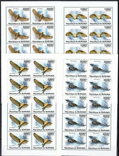 Burundi 2094/2097 postfr./mnh Vögel birds Eulen owls Michel 95 €