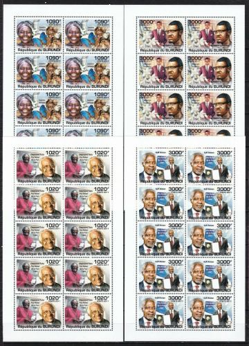 Burundi 2242/2245 postfr./mnh Maathai, Kofi Anan, Lumumba ,Tutu Michel 95 €.