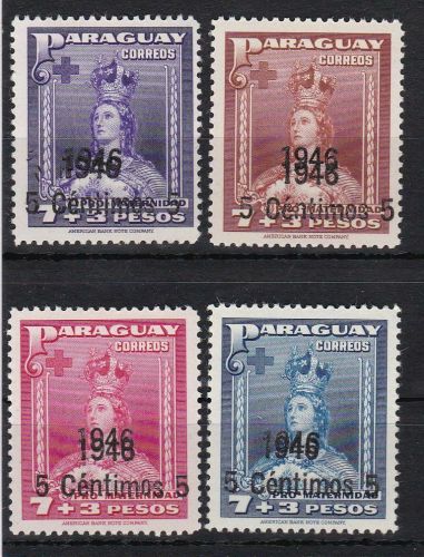 Paraguay 602/605 postfr./mnh Mutterhilfe Jahreszahl Doppeldruck
