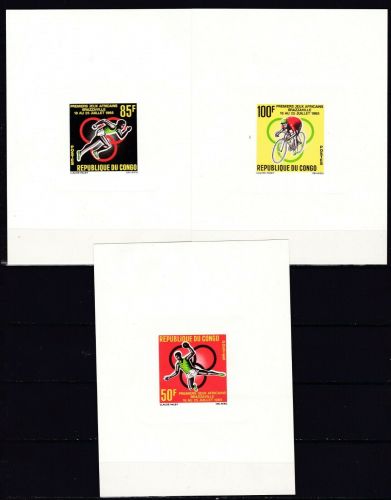 Kongo 78/80 Epreuve de Luxe postfr./mnh Afrika Spiele Sport sports