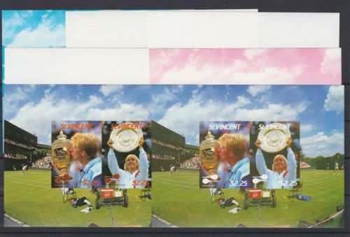 St. Vincent Block 44 postfr./mnh Tennis Phasendrucke proof