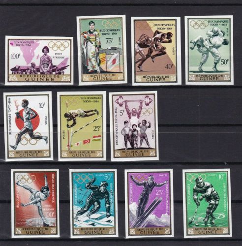 Guinea 235/238+265/271 postfr./mnh Olympia Olympics 1964 ungez.imperf.