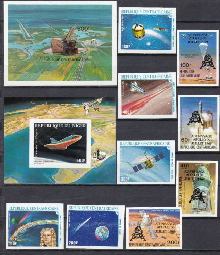 Zentralafrika + Niger postfr./mnh Weltraum space ungez.IMPERF.