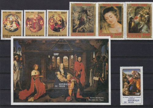Niger postfr./mnh Lot komplette Sätze Gemälde paintings Michel über 100 €