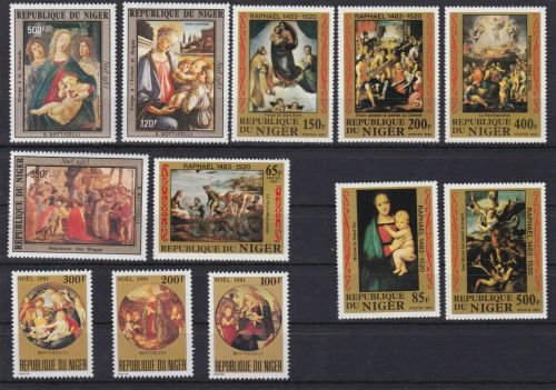 Niger postfr./mnh Lot komplette Sätze Gemälde paintings Michel über 100 €