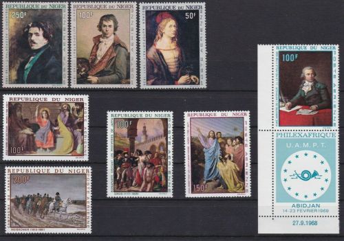 Niger postfr./mnh Lot komplette Sätze Gemälde paintings Michel über 100 €