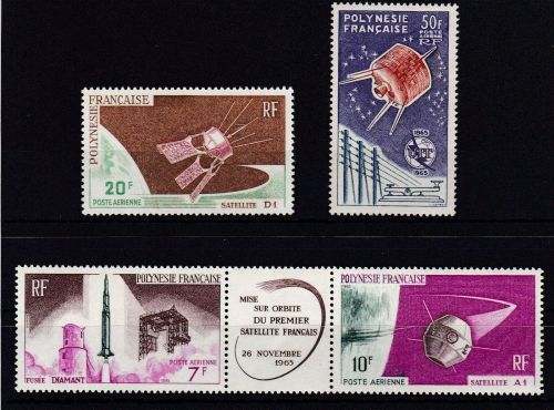 Franz. Polynesien 44+52/54 postfr./mnh Weltraum space Michel 113 €