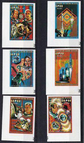 Guinea-Bissau 390/395 B postfr./mnh Weltraum space imperf. Eckrand