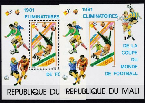 Mali Block 20 A+B postfr./mnh Fußball soccer 1982 ungez.IMPERF.
