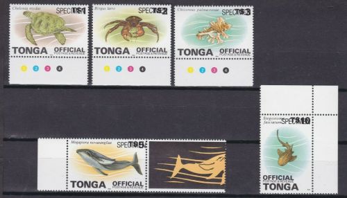 Tonga Dienst (Official) 250/254 postfr./mnh Marine life SPECIMEN
