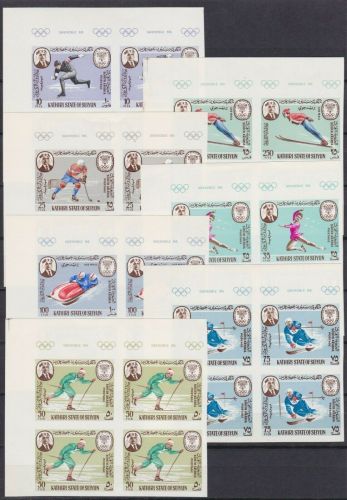 Aden Seiyun 134/140 B 4er-Blocks postfr./mnh Olympia Olympics 1968