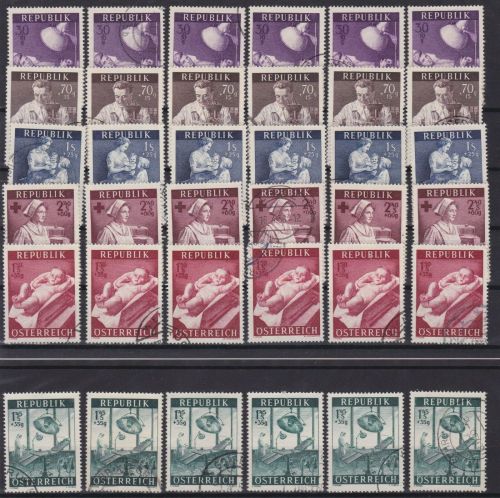 Österreich 6 x 999/1004 gest./used Gesundheitsvorsorge Michel 120 €