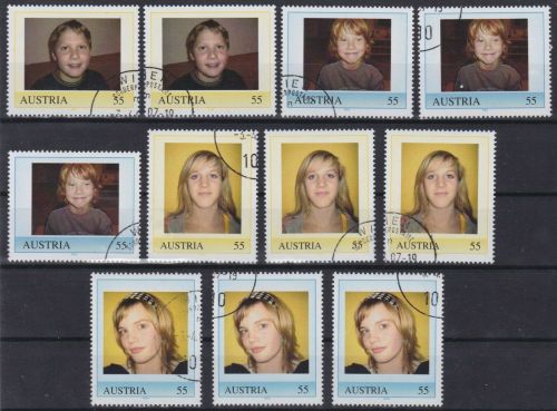 Österreich 11 gest./used personalisierte Marken PM