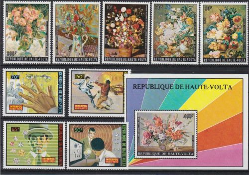 Obervolta postfr./mnh Lot komplette Sätze Gemälde paintings Michel 111 €