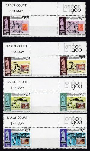 Bhutan 744/747 postfr./mnh Rowalnd Hill 1980 gutter pairs
