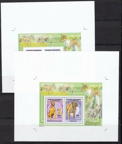 Kongo 1919/1920 postfr./mnh Hunde dogs 2006 Probedrucke proofs