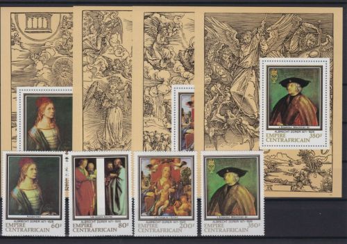 Zentralafrika 572/575 + de Luxe Blocks postfr./mnh Gemälde paintings Dürer