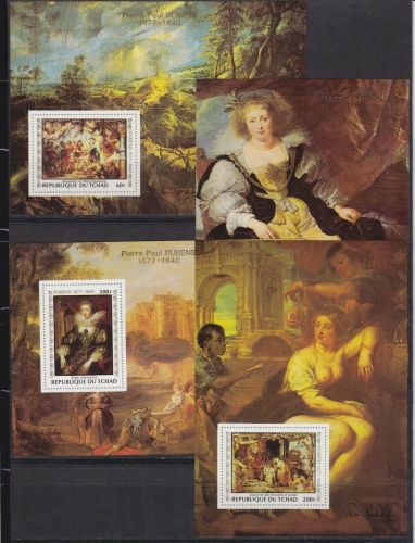 Tschad 835/839 de Luxe Blocks postfr./mnh Gemälde paintings Rubens