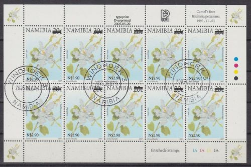 Namibia 1159 I Kleinbogen gest./used Overprinted 2005 Blumen flowers