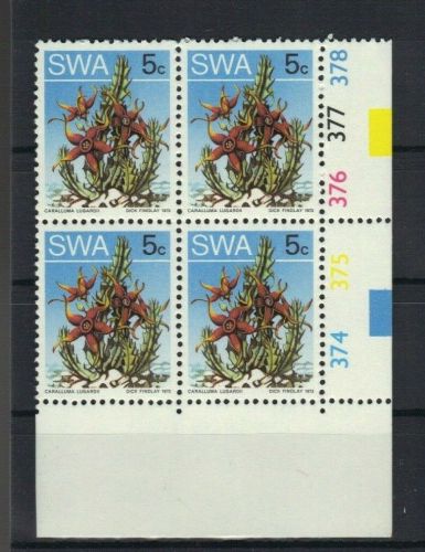 Namibia Südwestafrika 377 A y 4er-Block COB postfr./mnh Blumen flowers