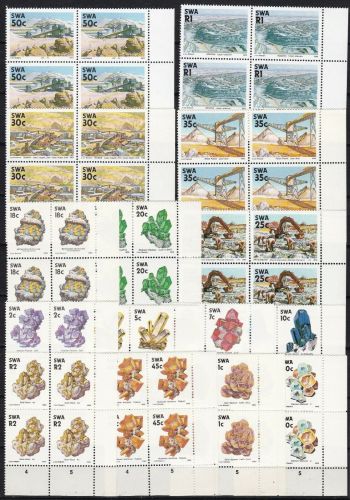 SWA 649/663 Ecke rechts unten postfr/mnh Mineralien Bergwerke Diamanten 1989