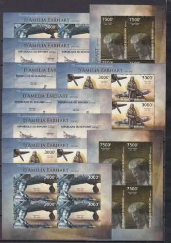 Burundi 2948/51 A+B postfr./mnh Luftfahrt Aviation D'Amelia Earhart 2012